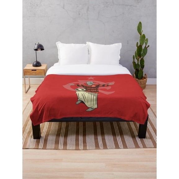 Flamengo Brazil Football Sherpa Blanket – Soft Polyester Fleece, 4 Sizes