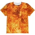 thumbnail image 1 of Flames Fire Costume Halloween All Over Youth T Shirt Multi YXL, 1 of 1