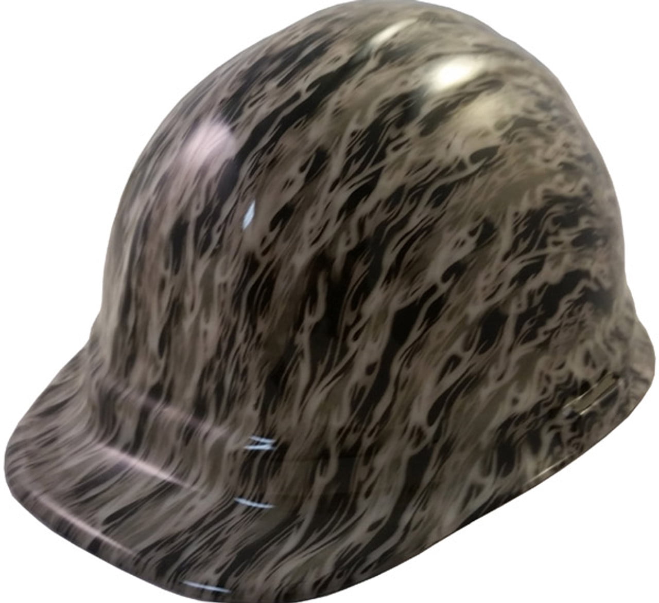 Flames Hydro Dipped GLOW IN THE DARK Hard Hats Cap Style with Ratchet Suspensions