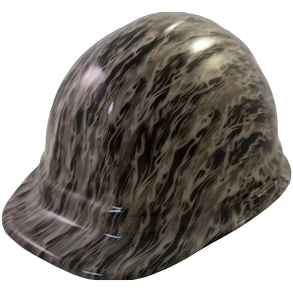 Flames Hydro Dipped GLOW IN THE DARK Hard Hats Cap Style with Ratchet Suspensions
