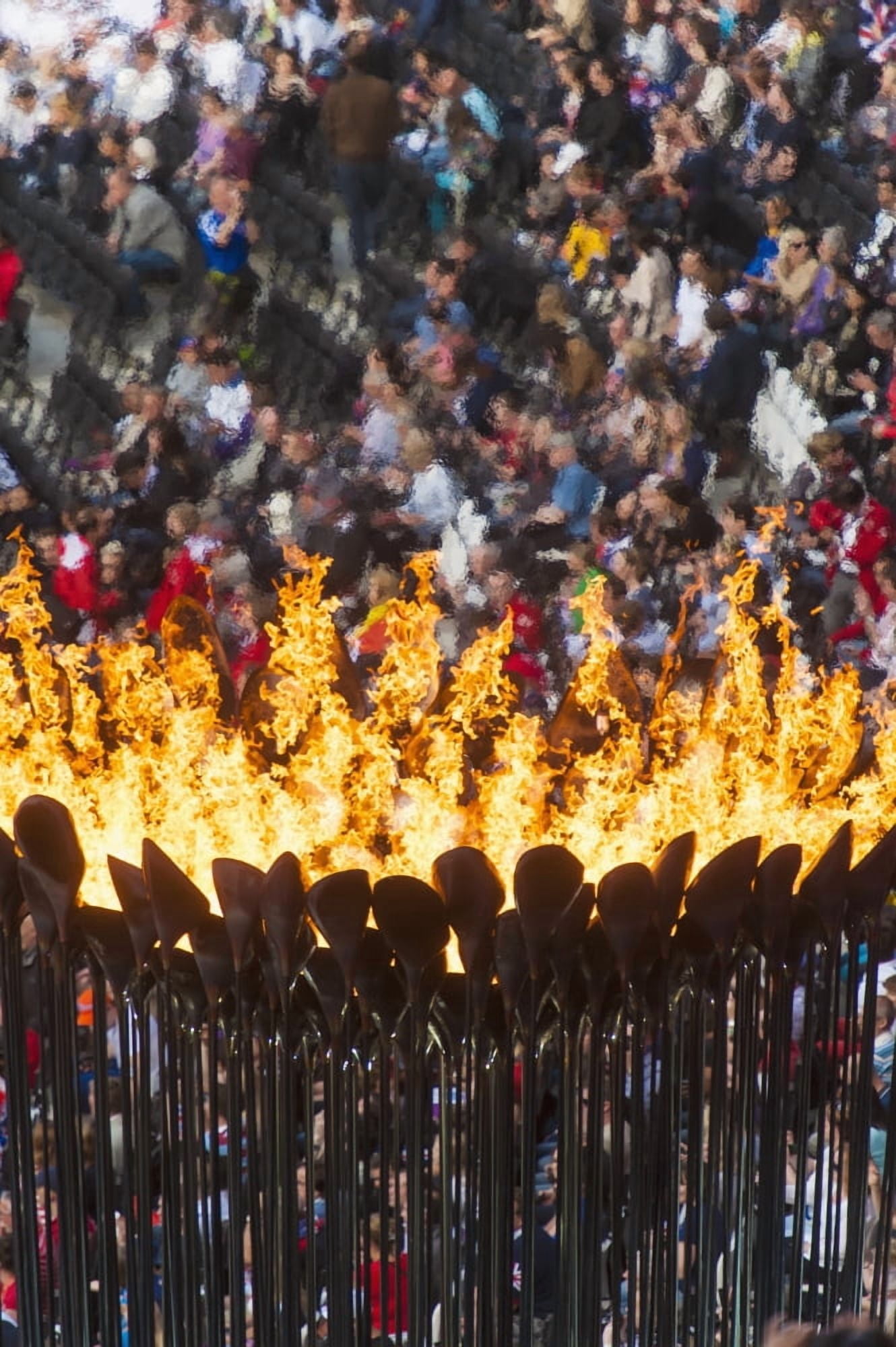 Flames Of Olympic Cauldron Designed By Thomas Heatherwick London England United Kingdom Canvas Art - Ian Cumming Design Pics (12 x 19)