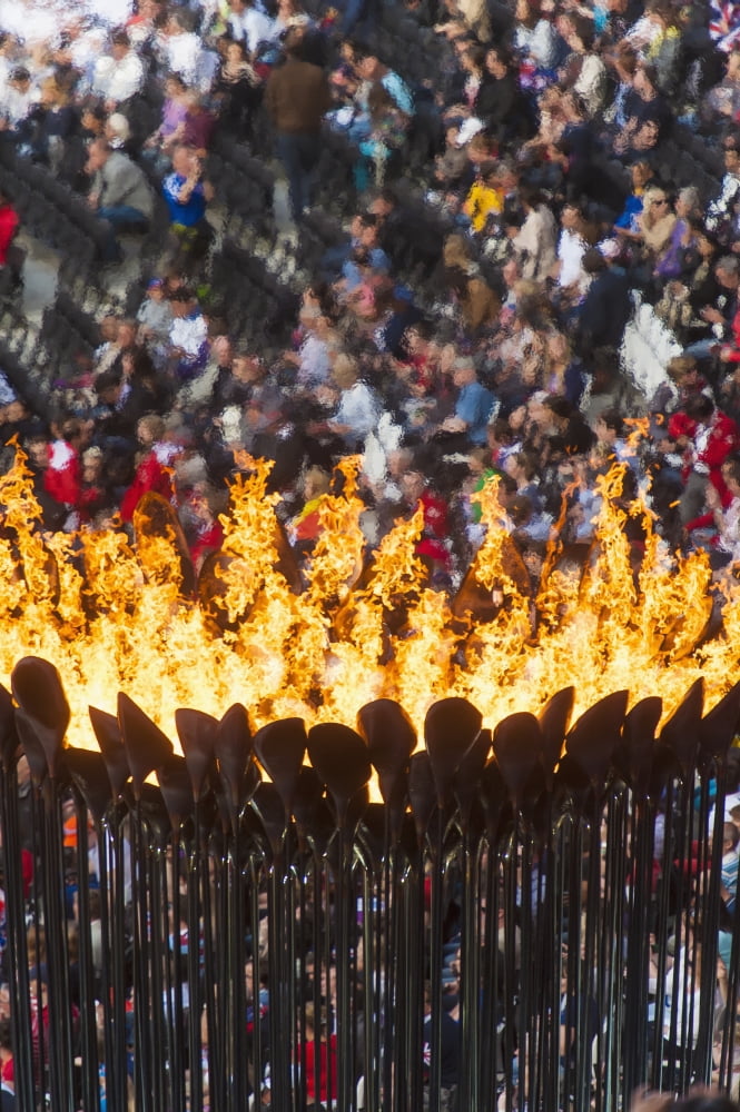 Flames Of Olympic Cauldron Designed By Thomas Heatherwick London England United Kingdom Canvas Art - Ian Cumming Design Pics (24 x 38)