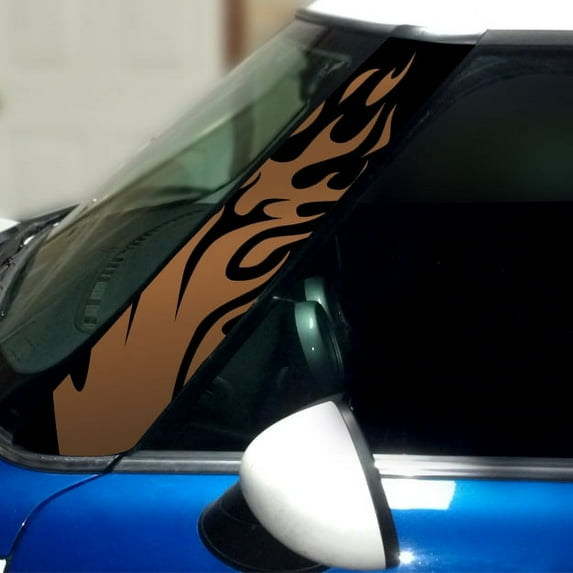 Flames Pillar Vinyl Decals for 1st Gen MINI Cooper - Set of 2 - Choose Color - [COPPER]