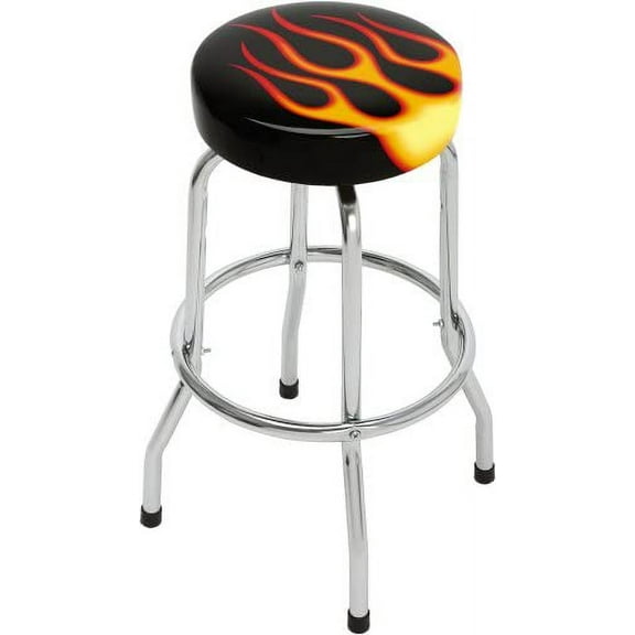 Flames Single Foot Ring Barstool without Swivel$$Furniture