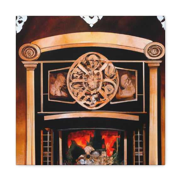 "Flames of Grandeur Fireplace" - Canvas