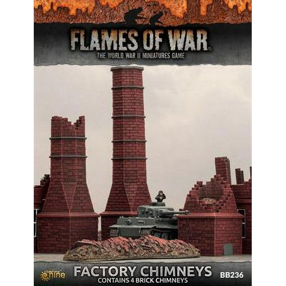 Flames of War: Battlefield in a Box: Factory Chimneys FOW BB236 Prepainted