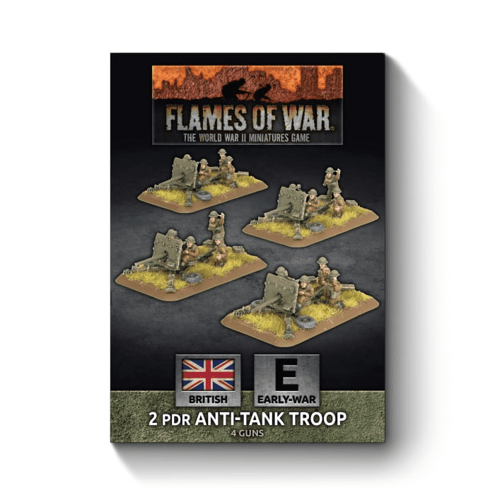 Flames of War Early War British 2dr Anti-Tank Platoon (4x Guns)
