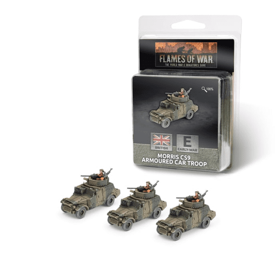 Flames of War Early War British Morris CS9 Armoured Car Troop (3x Vehicles)