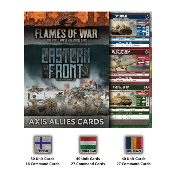 Flames of War Mid War Eastern Front Axis Allies Unit & Command Cards Bundle (v4)