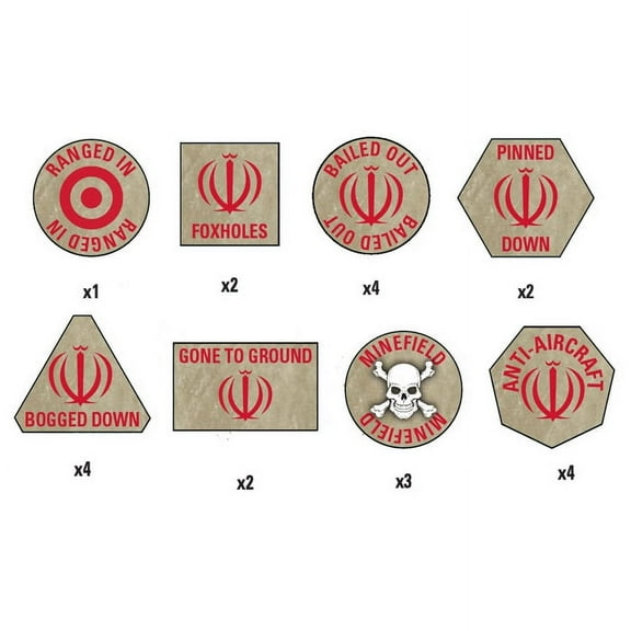 Flames of War Team Yankee Iranian Token Set
