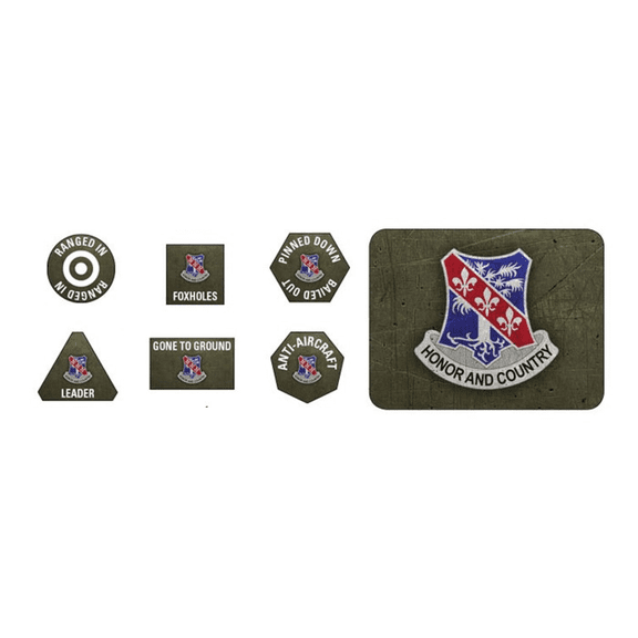 Flames of War US 327th Glider Infantry Tokens Objectives Set 15mm
