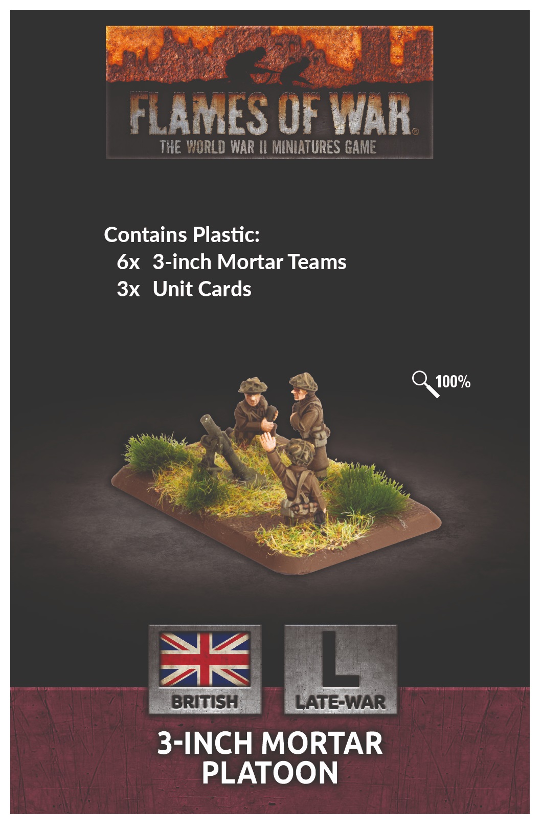 3-inch Mortar Platoon - Sei Squadre Di Mortaio In Plastica 1/75 E Scheda Unità Per Wargame