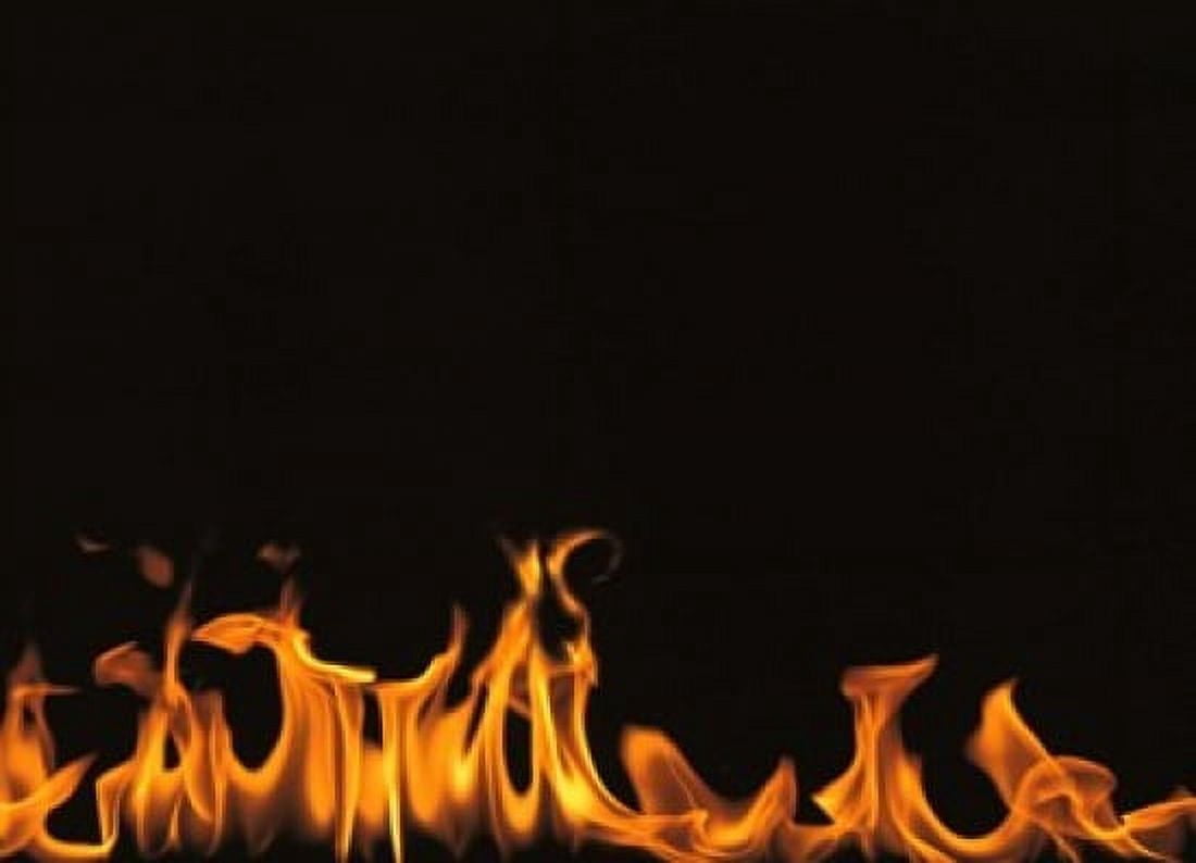 Flames on Black Background Canvas Art - Panoramic Images (16 x 12)