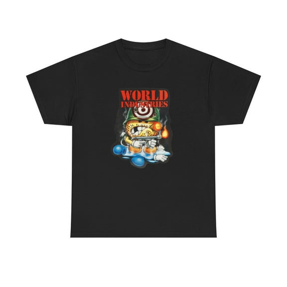 Flamethrower Flameboy World Industries Skateboard Vintage Classic TShirt Print - Black / M