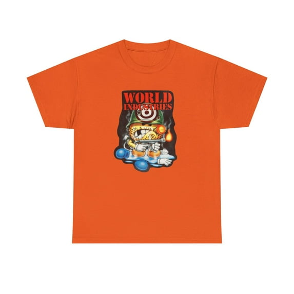 Flamethrower Flameboy World Industries Skateboard Vintage Classic TShirt Print - Orange / S