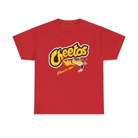 Flamin Hot Cheetos Puff Chester Red Black T Shirt Heavy Cotton Tee Merch - Red / 2XL