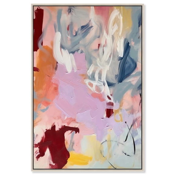 Flaming Abstract Retro Modern Abstract Canvas Wall Art by Art Remedy, Silver Floater Frame, 10"x15"