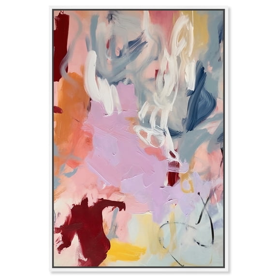 Flaming Abstract Retro Modern Abstract Canvas Wall Art by Art Remedy, White Floater Frame, 20"x30"