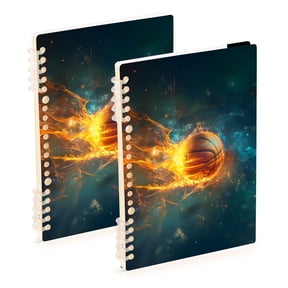 Flaming Basketball Flight Notebook Detachable Coil Notebook Diary Plan Book A5 Size 60 Pages 1 Pack
