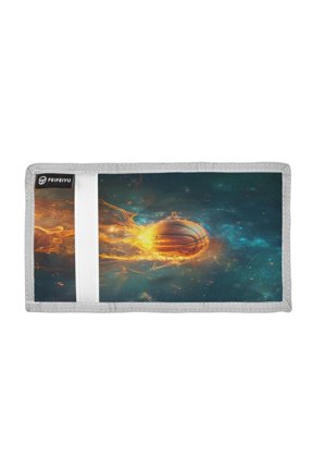 Flaming Basketball Flight Trifold Wallets Card Holders Coin Pockets with Lanyards Portable Unisex