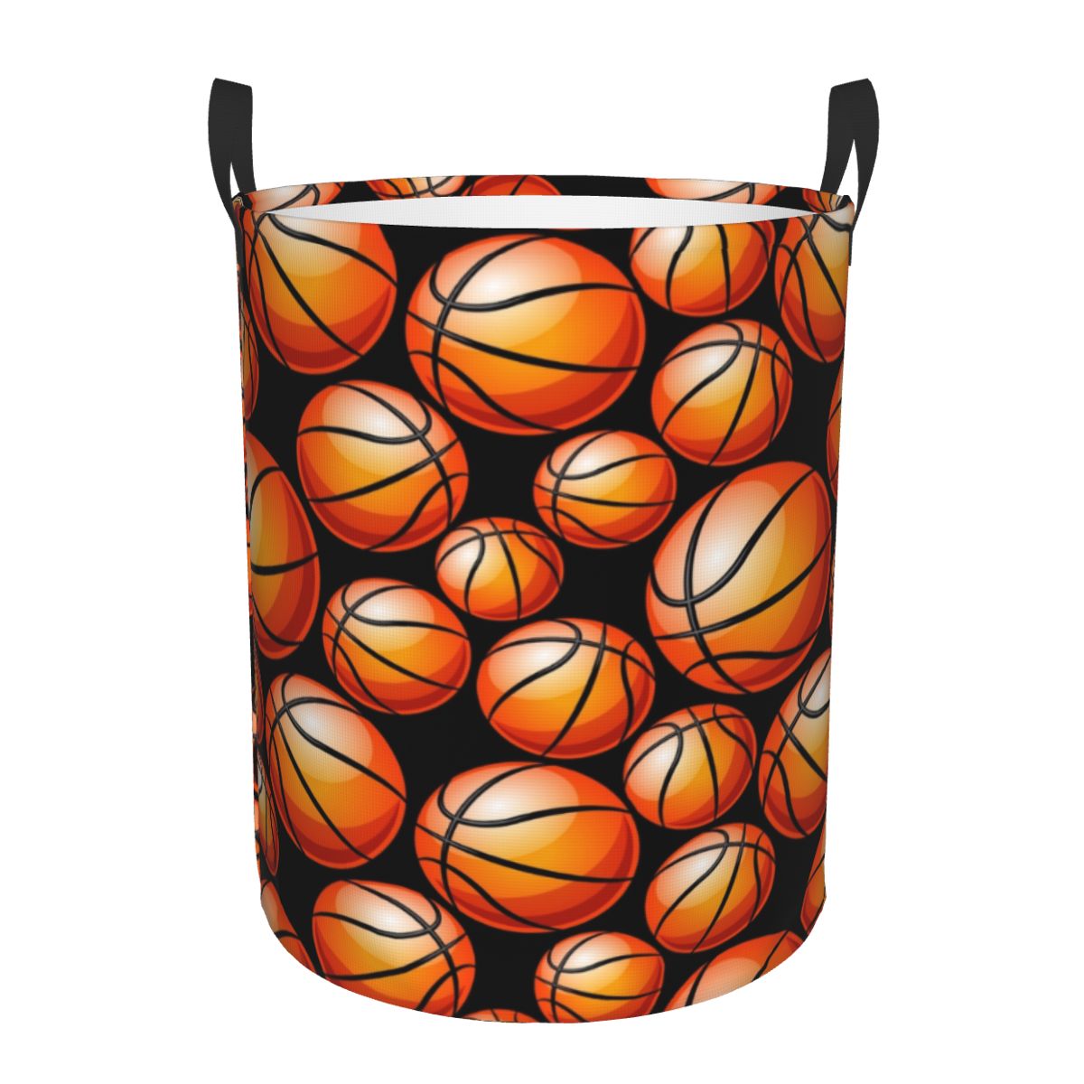 Flaming Basketball Laundry Basket Foldable Large Clothes Storage Bin