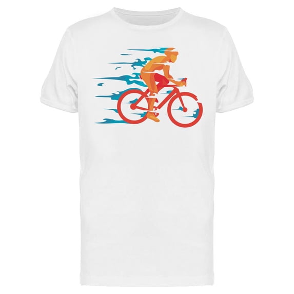 Flaming Bicycle Athlete T-Shirt Men -Image by Shutterstock, Male Small