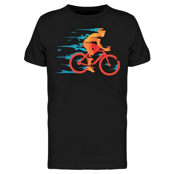Flaming Bicycle Athlete T-Shirt Men -Image by Shutterstock, Male XX-Large