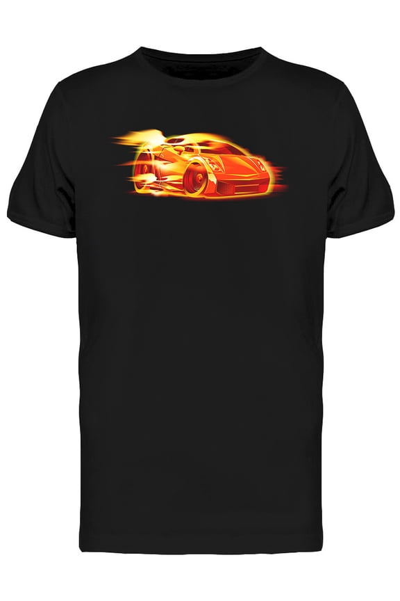 Flaming Car T-Shirt Men -Image by Shutterstock, Male 3X-Large