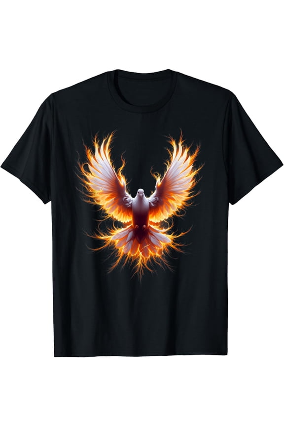 Flaming Dove Holy Spirit Pentecost Christian Faith T-shirt