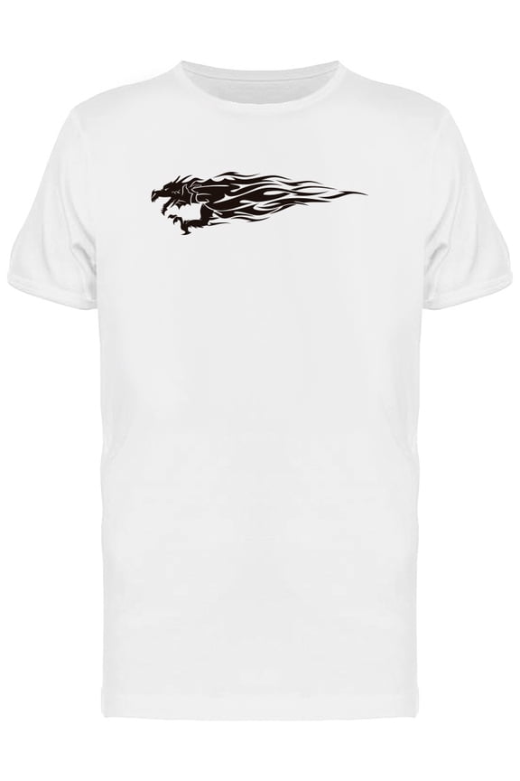 Flaming Dragon Head T-Shirt Men -Image by Shutterstock, Male Medium
