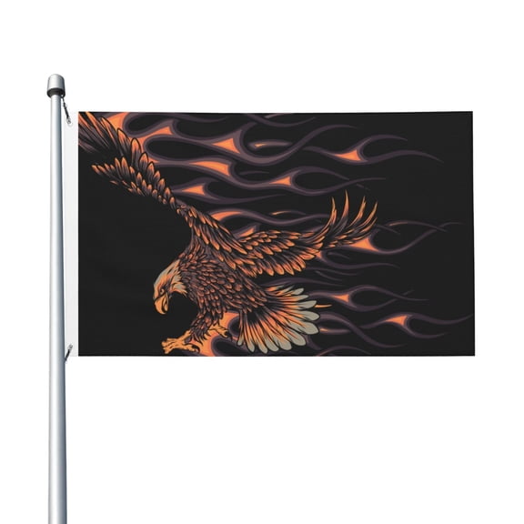 Flaming Eagle Fire Flag 3X5 Ft Garden Yard House Flags Banner Sign Outdoor Indoor Party Home Garden Decoration
