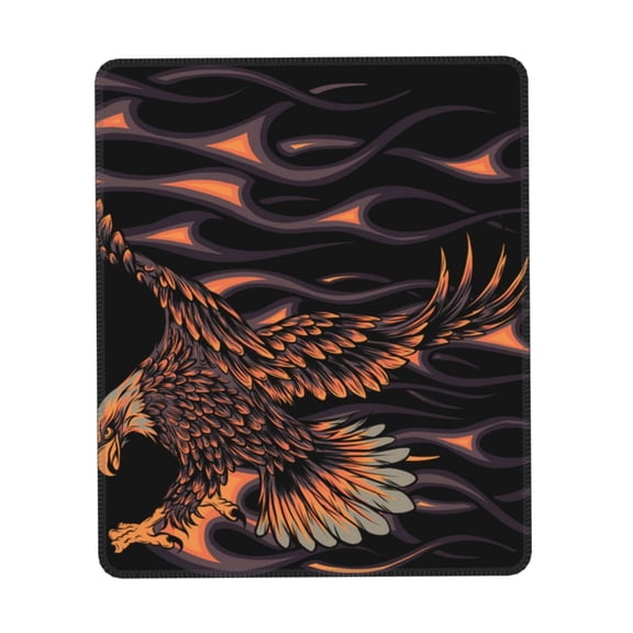Flaming Eagle Fire Gaming Mouse Pad 10 x 12 inch Rectangle Computer Mousepad Mat Non-Slip Rubber Base for Office Laptop PC