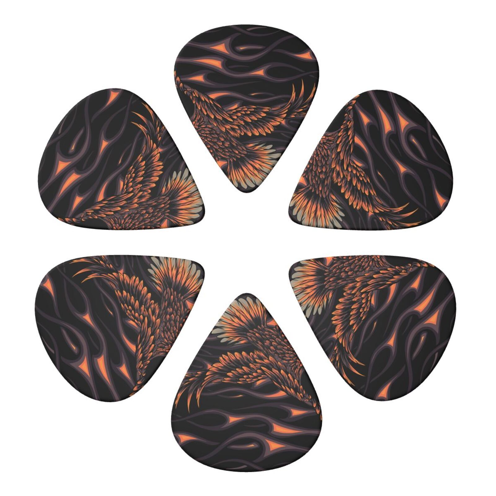 Flaming Eagle Fire Guitar Pick 6 Pack for Bass Acoustic Electric ...