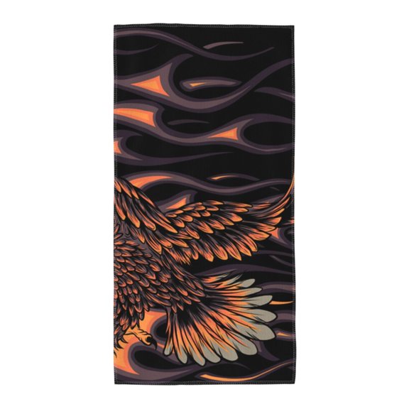 Flaming Eagle Fire Soft Bath Towel 13.8x27.5 for Beach, Pool, Travel, Gym Quick-Dry Sport Hand Face Wash Cloth
