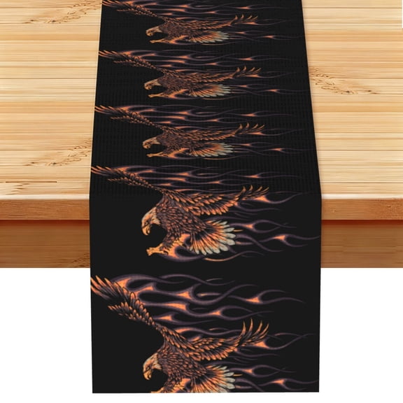 Flaming Eagle Fire Table Runner 13x72 Inch for Dining Table Kitchen Wedding Party Decor Fireplace Mantle