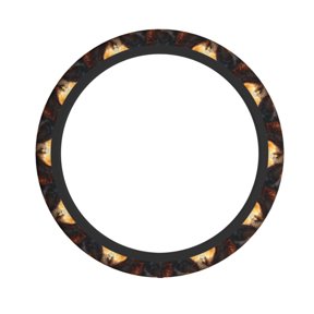 Flaming Fire Eagle Art Neoprene Steering Wheel Cover, Stretchable Non-Slip Grip Protector, Universal Fit for Cars SUVs Trucks