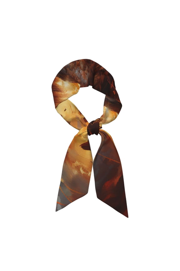 Flaming Fire Eagle Art Satin Scarf Silky Neck Hair Scarf Shawl Wrap, Headband Handbag Accessory