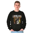 thumbnail image 1 of Flaming Floral Skull Loving Soul Unisex Plus Fleece Graphic Sweatshirt Brisco Brands 3X, 1 of 6