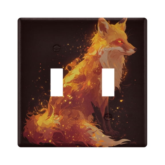 Flaming Fox Light Switch Cover Electrical Outlet Cover Replaceable Wall Plates 2-Gang