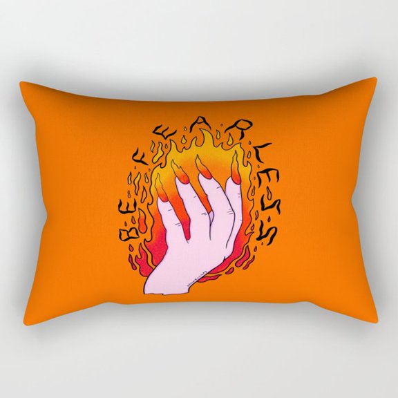 Flaming Hand and Nails Lumbar Pillow Cover, 30 x 20 in, Double-Sided Print, Cover Only