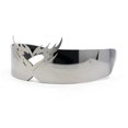 thumbnail image 1 of Flaming Heart Crown Tiara Futuristic Wrap Around Shield Sunglasses Silver Mirror, 1 of 1