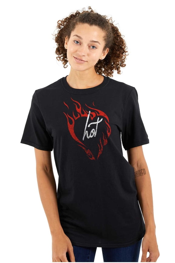 Flaming Hot Love Funny Valentines Day Women's Graphic T Shirt Tees Brisco Brands L