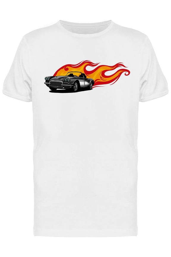 Flaming Hot Rod T-Shirt Men -Image by Shutterstock, Male Medium