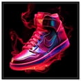 thumbnail image 1 of Flaming Hot Sneaker Canvas Wall Art by Notoriart, Black Floater Frame, 41" x 41", 1 of 7