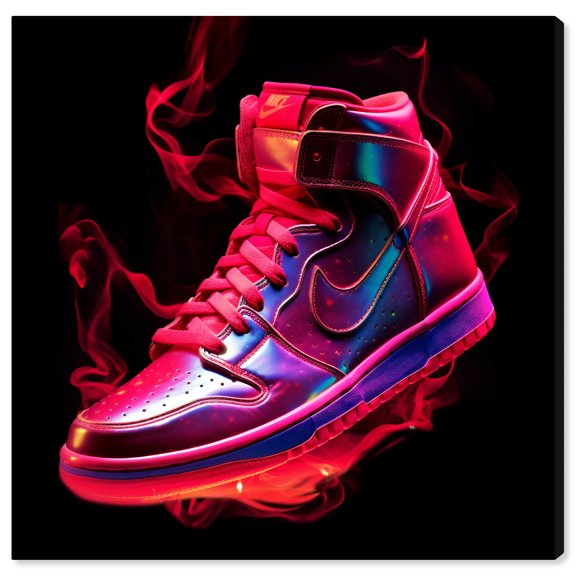 Flaming Hot Sneaker Canvas Wall Art by Notoriart, Gallery Wrapped, 20" x 20"