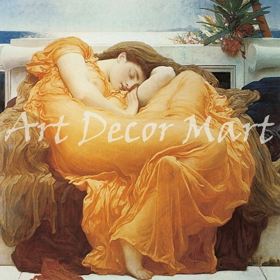 "Flaming June, Frederic Leighton - CANVAS OR WALL ART PRINT"