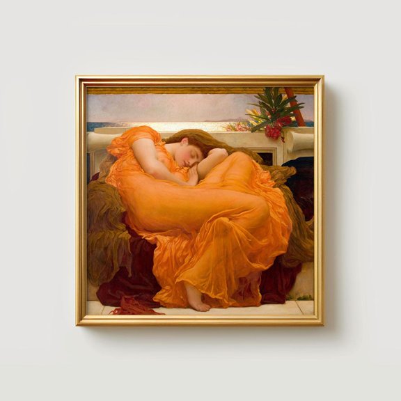Flaming June Frederic Leighton Print Pre Raphaelite Art Victorian Classic Wall Art Romantic Figurative Decor