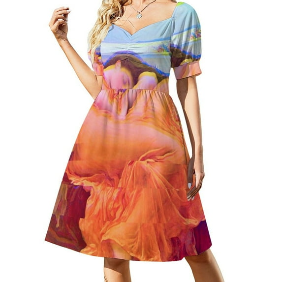 Flaming June by Sir eric Leighton (Glitched) Sleeveless Dress summer clothes summer women's suit dresses for women