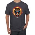 thumbnail image 1 of Flaming Laughing Fierce Clown | Mens Cars and Trucks Graphic T-Shirt, Charcoal, Medium, 1 of 3