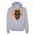 thumbnail image 1 of Flaming Laughing Fierce Clown | Mens Cars and Trucks Hooded Sweatshirt Graphic Hoodie, Heather Grey, 3XL, 1 of 3
